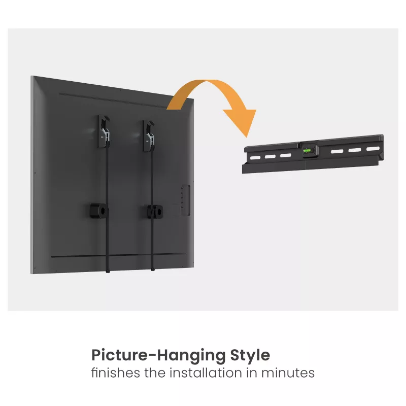 Equip 37-86 inch No Drilling TV Wall Mount Bracket with 1 Joint, 60 kg, Black