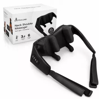 EXTRALINK SmartLife Wireless Neck Shoulder Back Massager with Shiatsu 8 Nodes, Infrared Heat, 2000mAh Battery, 25W