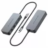 CONCEPTRONIC USB-C to 2x Gigabit Ethernet + 2x USB-A 3.2 Gen 1 Adapter, 0.3m, Grey
