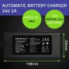Qoltec 52665 Automatic Battery Charger for AGM GEL STD Batteries, 24V 2A 48W, LED Indicator, 1.8m Cable