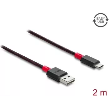 Delock EASY-USB 2.0 Cable Type-A Male to USB Type-C Male 2 m Black