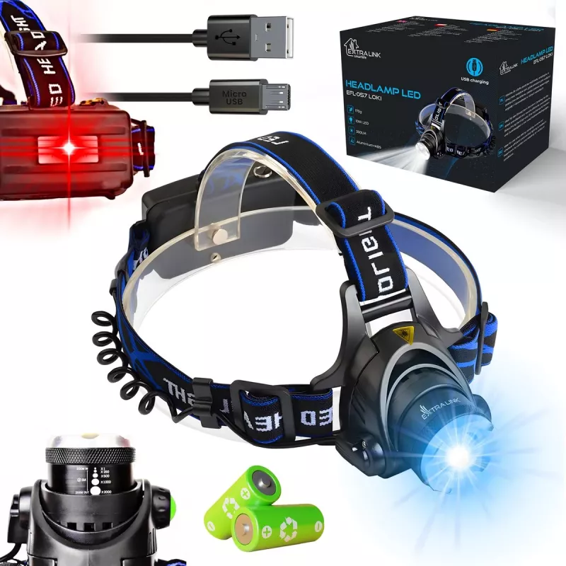 Extralink EFL-057 Loki LED Headlamp, USB Charging, 350 Lumens, Motion Sensor