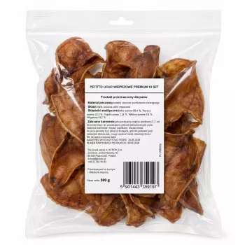 PETITTO Pork Ear Dog Treat 10 Pieces 40g