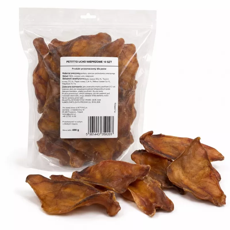 PETITTO Pork Ear Dog Chew 10 Pieces