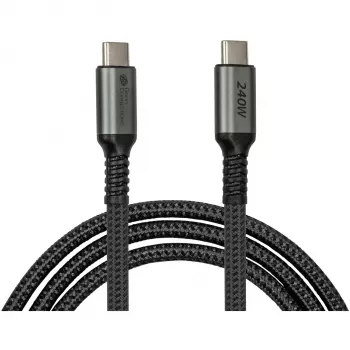 GoodConnections USB-C 2.0 (ST-ST) 3m Connection Cable Textile Jacket 240W Anthracite