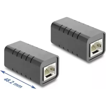 Delock RJ45 Coupler Female to Female Cat.6A Shielded Black
