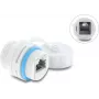 Delock RJ45 Coupler Cat.6A Female to Female with M23.5 x 1.5 mm Thread and Sealing Cap IP68 Dustproof and Waterproof White (87156)