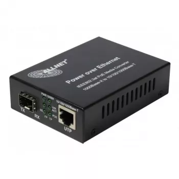 ALLNET PoE Media Converter 10/100/1000Base-T to 1000Base-SX/LX SFP Mini-GBIC, Single/Multi-Mode, 15.4W/30W PoE, ALL-MC202P-SFP1-PoE