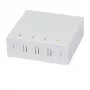 Synergy21 FTTH Wall Enclosure for 4 SC-Simplex or LC-Duplex Couplings, 80x80mm with Cable Routing, DIN-Rail/Wall Mount, Heat Shrink, White