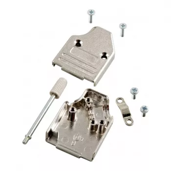 EFB-Elektronik Full Metal D-Sub Hood 35°, E-MHDM35 09-K, 9-pin, Metallic