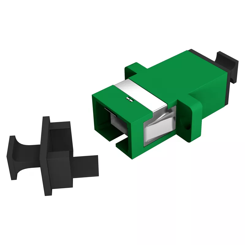 EFB Elektronik SC/APC Simplex Single Mode Fiber Optic Coupler with Shutter, Green, Zirconia Ceramic Sleeve