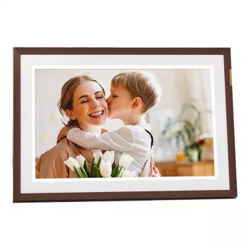 ARZOPA D10 10.1 inch Digital Frame (Dark Brown) - 1280x800 IPS Touchscreen, 32GB, Wi-Fi