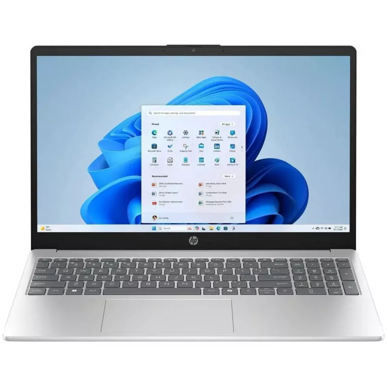 HP 15-fd0154wm Laptop, 15.6 inch FHD Touch, Intel Core i5-1334U, 12GB DDR4, 512GB SSD, Intel Iris Xe, Windows 11 Home, Natural Silver (Repackaged) 2Y