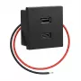 Shelly USB Charger Black - Flush-Mount USB-A Charger for Smart Home