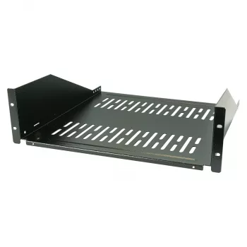 EFB-Elektronik 19 inch 3U Fixed Shelf, Depth 450 mm, Load Capacity 36 kg, RAL9005 (Jet Black)