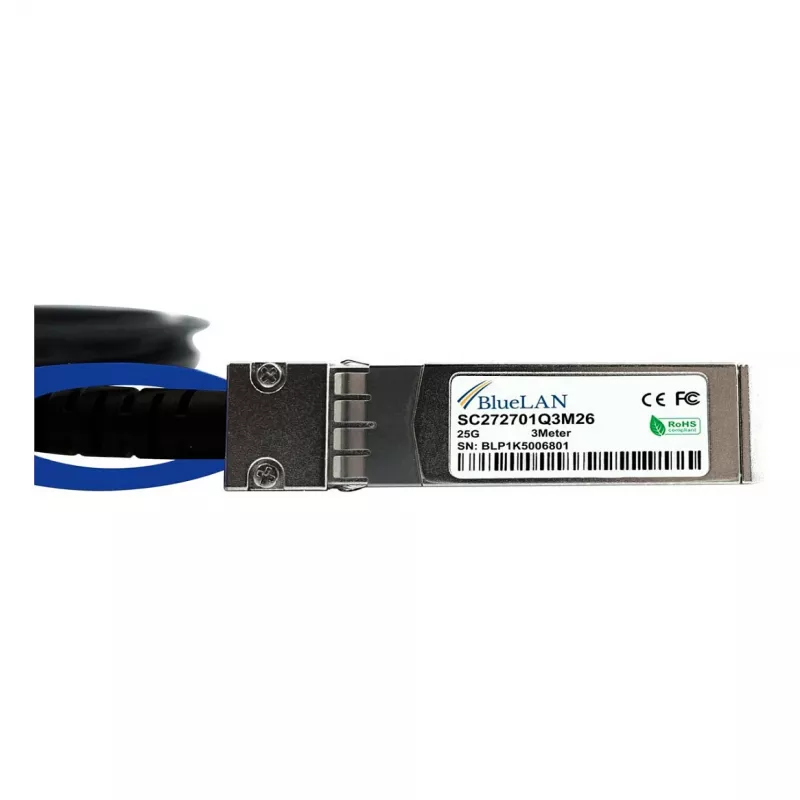 BlueOptics Networks 10520 Compatible BlueLAN 25GBASE-CR Passive SFP28 Direct Attach Cable, 1 Meter, AWG30