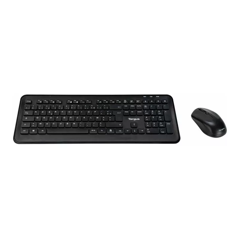 Targus AKM610FR Wireless Keyboard and Mouse Combo - Full Size - AZERTY - French Layout - Black