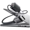 USAMS JC Series CC266 65W GaN Fast Charger 2xUSB-C 1xUSB-A with Built-in USB-C Cable 1.5m White
