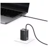 USAMS JC Series CC266 65W GaN Fast Charger 2xUSB-C 1xUSB-A with Built-in USB-C Cable 1.5m White