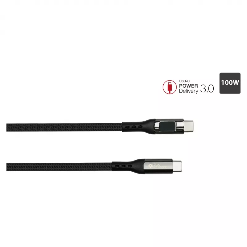 Good Connections USB 2.0 Charging and Data Cable 100W with Digital Display USB-C to USB-C 1m Black