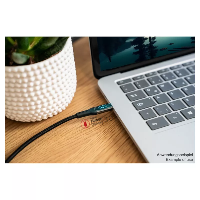 Good Connections USB 2.0 Charging and Data Cable 100W with Digital Display USB-C to USB-C 1m Black