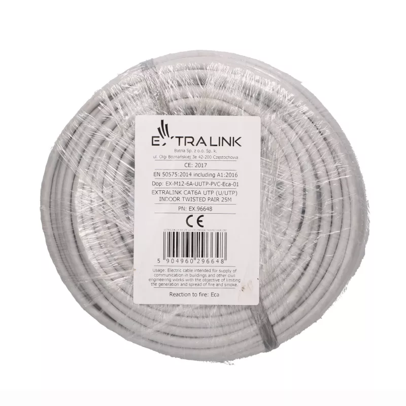 EXTRALINK CAT6A UTP (U/UTP) Indoor Twisted Pair Patch Cable 25m
