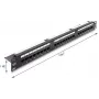 Delock 19 inch 1U Patch Panel 24 Port Cat.6 with LED and Strain Relief Bar Unshielded Black (91087)