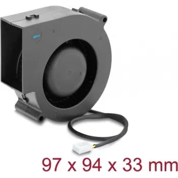 Delock Blower Fan 12 V DC 97 x 94 x 33 mm with 3-Pin Fan Connector, Black (67496)