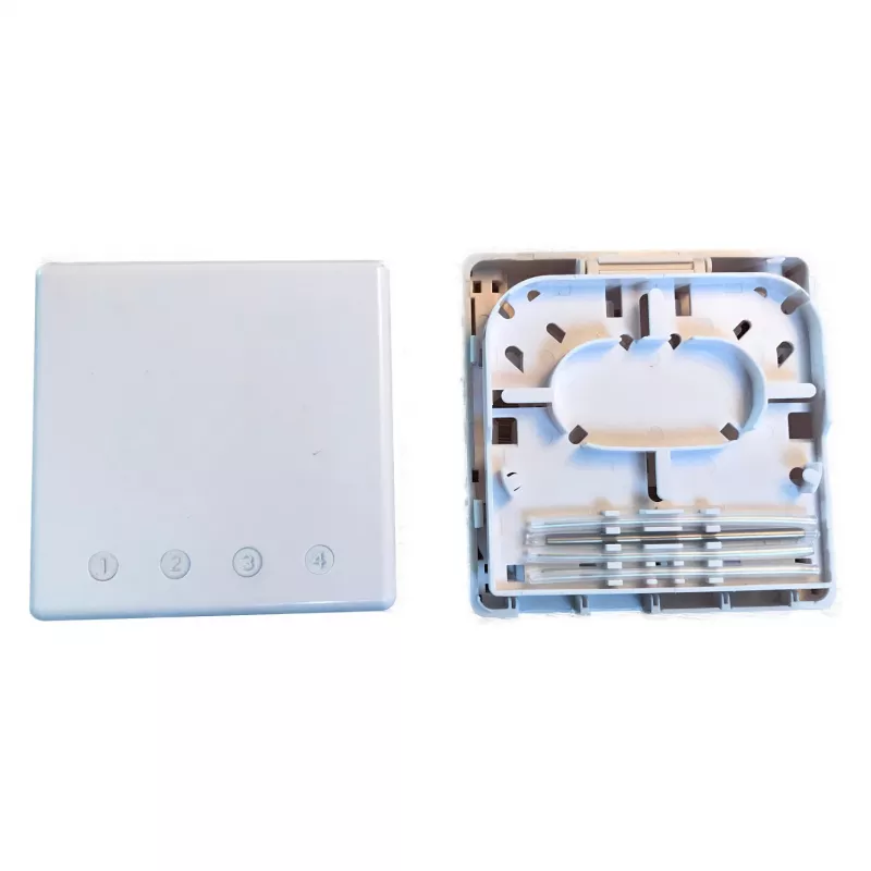 EFB Elektronik FTTH Box for 4 SC-S or LC-D Couplings 80x80 with Cable Guide, Shrink Version