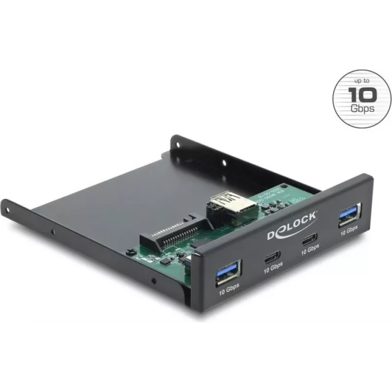 Delock Front Panel 3.5 inch USB 10 Gbps 2 x USB Type-C + 2 x USB Type-A (64369)
