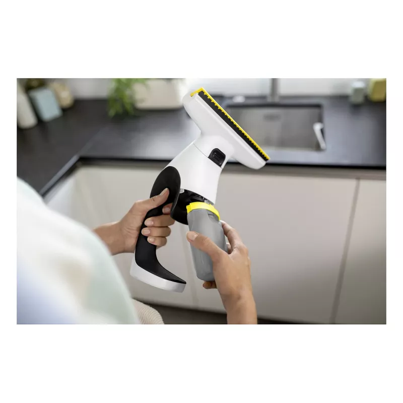 Kärcher WV 1 Compact Care Window Vacuum Cleaner, Lithium-Ion, 25 min Runtime, 100 ml Tank, Yellow/Black