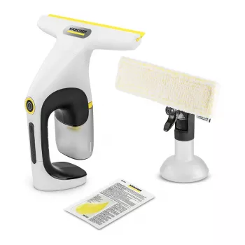 Kärcher WV 1 Compact Care Window Vacuum Cleaner, Lithium-Ion, 25 min Runtime, 100 ml Tank, Yellow/Black