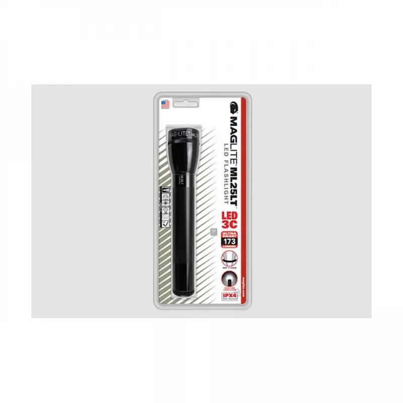 Maglite ML25LT 3 C-Cell LED Flashlight, Black, 177 Lumens