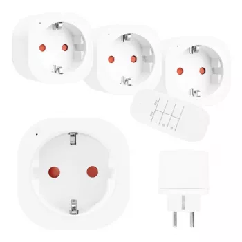 GREENBLUE GB313 F Remote-Controlled 3-Outlet Power Strip with 433.92 MHz RF Remote, 2300W, Type F