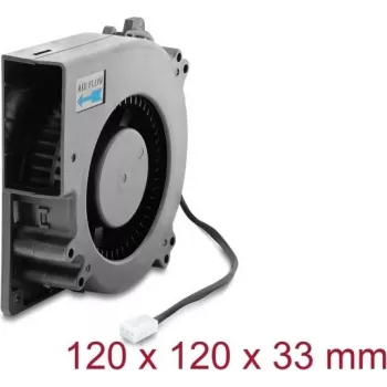 Delock Radial Blower Fan 12 V DC 120 x 120 x 33 mm with 3-Pin Fan Connector, Black (67497)