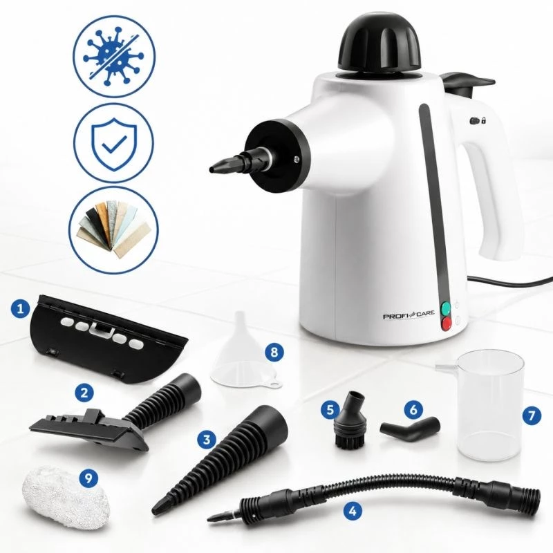 PROFICARE PC-DR 3145 Steam Cleaner, 1000 W, 250 ml, 3.5 bar
