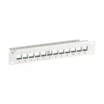 EFB Elektronik 10-inch 12-Port Keystone Patch Panel, Grey (RAL 7035)