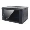 ALLNET 19 inch Wall-Mounted Housing 6U 1-Piece 600mm Depth Black Disassembled Flat Pack SMA Series