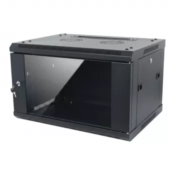 ALLNET 19 inch Wall-Mounted Housing 6U 1-Piece 600mm Depth Black Disassembled Flat Pack SMA Series