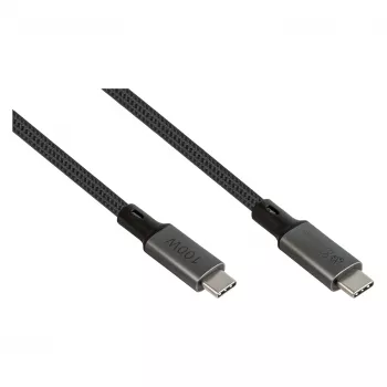 GoodConnections USB-C 4.0 (ST-ST) 1m Braided Cable 100W 8K 30Hz Anthracite