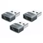 Good Connections USB 2.0 Adapter Type-A Male to USB-C Female, Aluminium Housing, Grey, Set of 3 (USB-AD203-3)