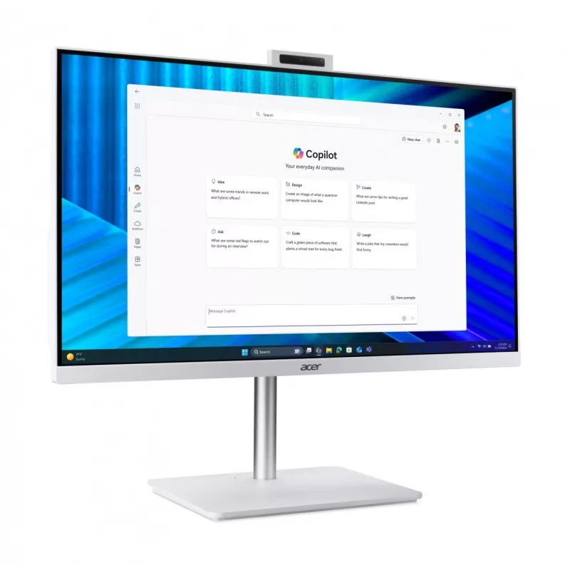 Acer Veriton 2000 VZ2417G All-in-One PC, 27 inch IPS FHD, Intel Core 5 120U, 16GB DDR5, 512GB M.2 SSD, Windows 11 Pro, White