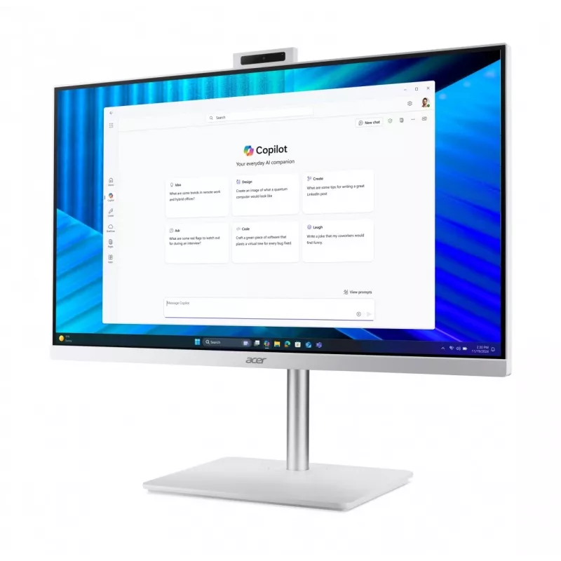 Acer Veriton 2000 VZ2417G All-in-One PC, 27 inch IPS FHD, Intel Core 5 120U, 16GB DDR5, 512GB M.2 SSD, Windows 11 Pro, White