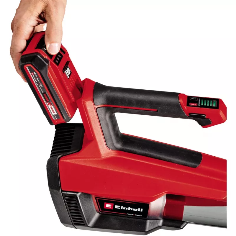 Einhell GP-LB 18/200 Cordless Leaf Blower 200 km/h, Brushless Motor, Power X-Change, Black/Red/Silver