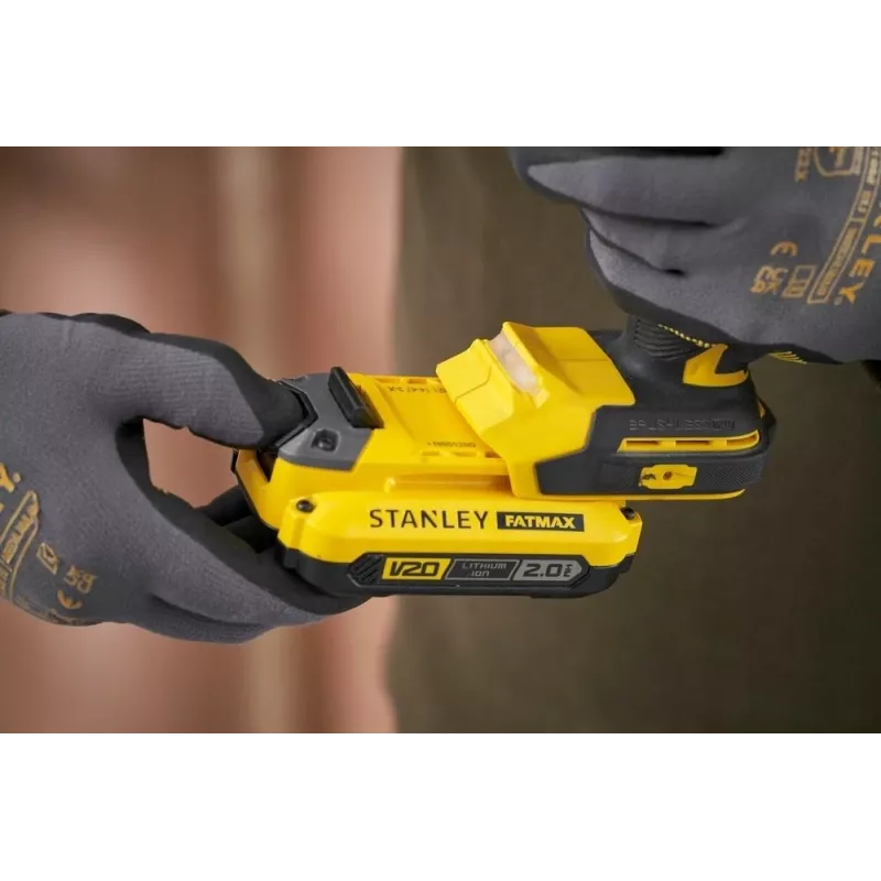 STANLEY FATMAX SFMCD726D2T 18V Brushless Cordless Combi Drill (2x 2.0Ah Batteries, Charger, TSTAK Case)