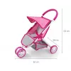 MILLY MALLY Dolls Pram Susie Prestige - Pink/Grey/White