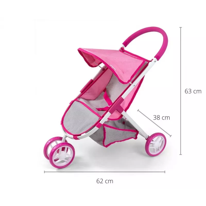 MILLY MALLY Dolls Pram Susie Prestige - Pink/Grey/White