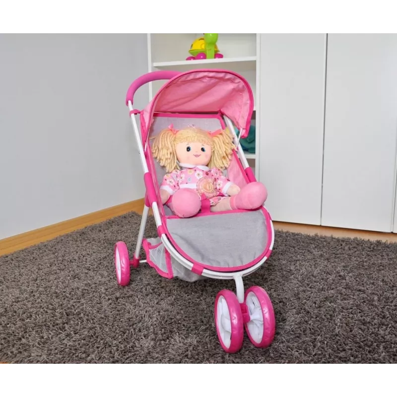 MILLY MALLY Dolls Pram Susie Prestige - Pink/Grey/White