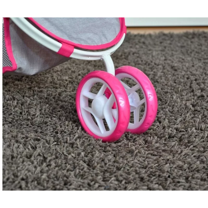 MILLY MALLY Dolls Pram Susie Prestige - Pink/Grey/White