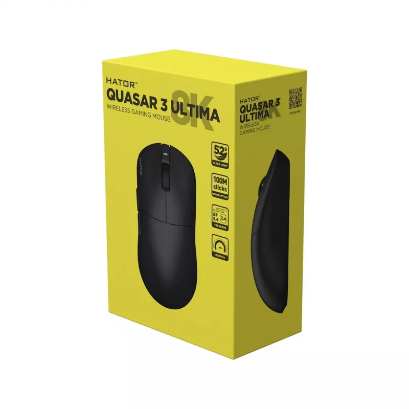Hator Quasar 3 Ultima 8K Wireless Gaming Mouse Black